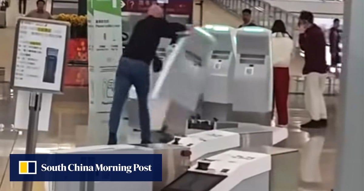 Hong Kong police arrest foreign national for wrecking airport kiosks in viral video