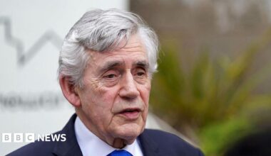 Close crop of Gordon Brown outdoors