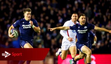 Scotland end England’s 12-game winning streak with four-try Calcutta Cup triumph