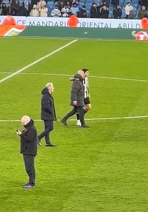 Guardiola, who has a history for flirting with players he admires, was embraced by Tonali after the match