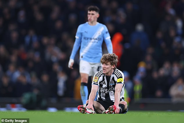 Anthony Gordon's hamstring injury will be a major concern, as he appears Newcastle's best option as a centre forward currently