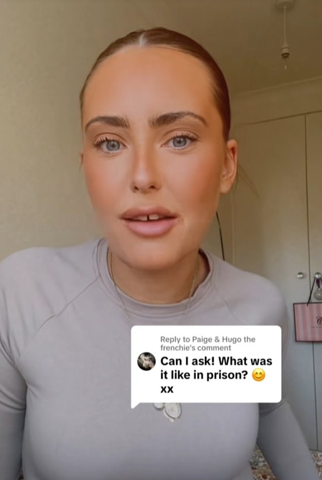 Eleanor (pictured) has posted on social media complaining about the conditions behind bars