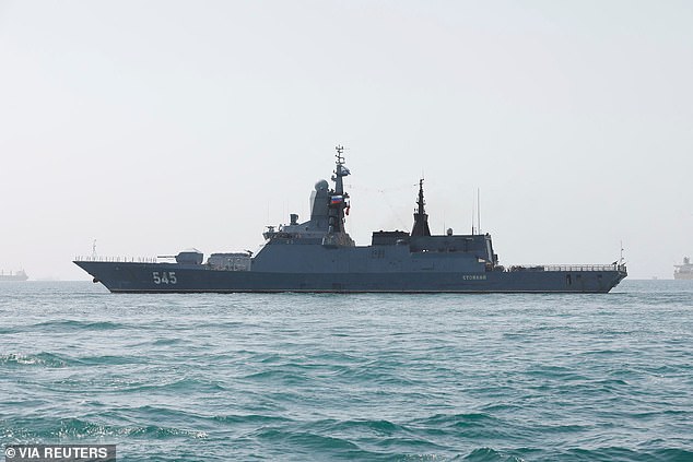 A Russian ship during the joint Navy exercise in the Gulf of Oman