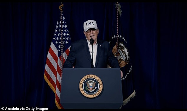 The president announced in a surprise video early Saturday that the US was engaged in a 'major' campaign to ensure Iran will never obtain a nuclear weapon