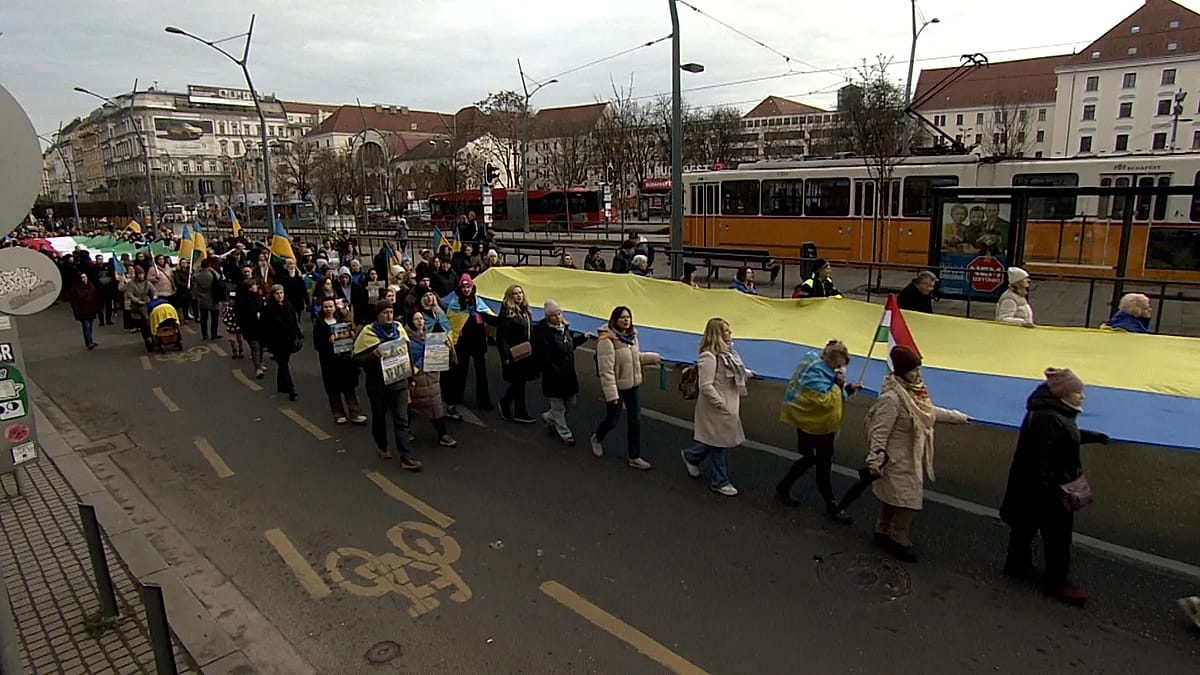 Civil organisations rally in Budapest to mark four years of Russia's full-scale invasion of Ukraine