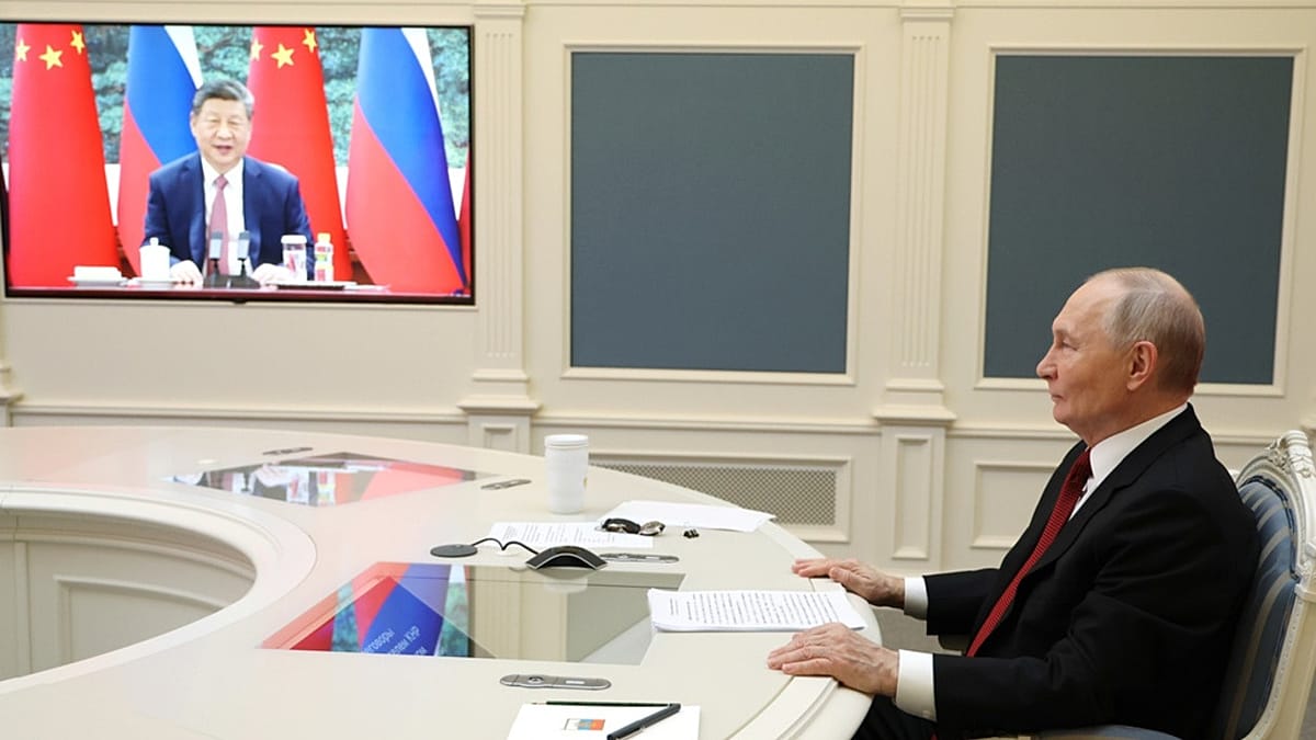 Xi Jinping discusses growing links, ties with US and global crises in video call with Vladimir Putin