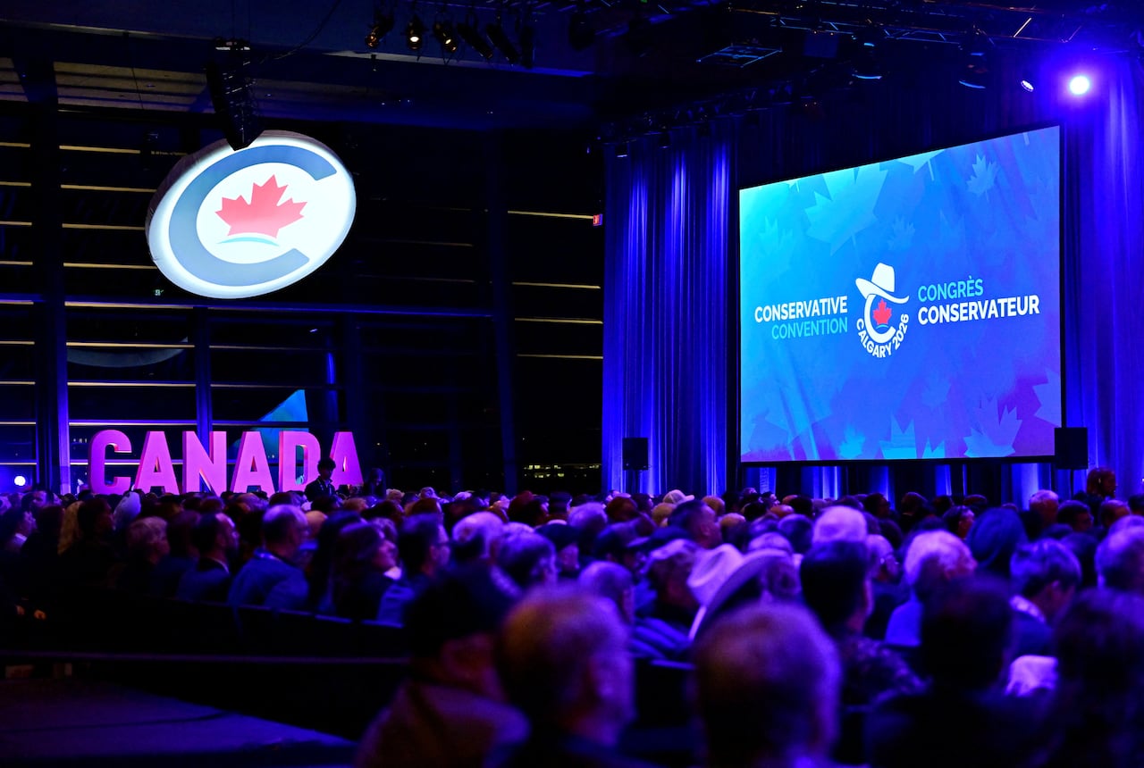 The national convention for Canada's official opposition Conservative Party is held in the wake of its April 2025 election loss, on the day party members vote on the future of leader Pierre Poilievre, in Calgary, Alta., January 30, 2026.