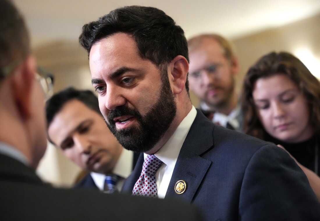 Rep. Mike Lawler, R-N.Y., speaks to reporters at the U.S. Capitol on May 15, 2025 in Washington, D.C. 