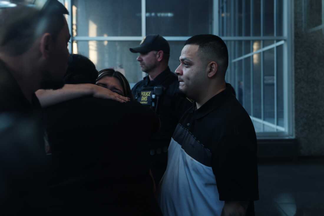 Kilmar Abrego Garcia enters a U.S. Immigration and Customs Enforcement field office in August 2025 in Baltimore after he was returned to the U.S. from El Salvador.
