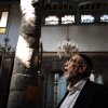 DAMASCUS, Syria, 02/18/25 Rabbi Yousif Hamra stepping into the 500-year-old Faranj synagogue in Damascus for the first time in 33 years–when he left Syria along with most of the country’s historic Jewish population. Ayman Oghanna for NPR