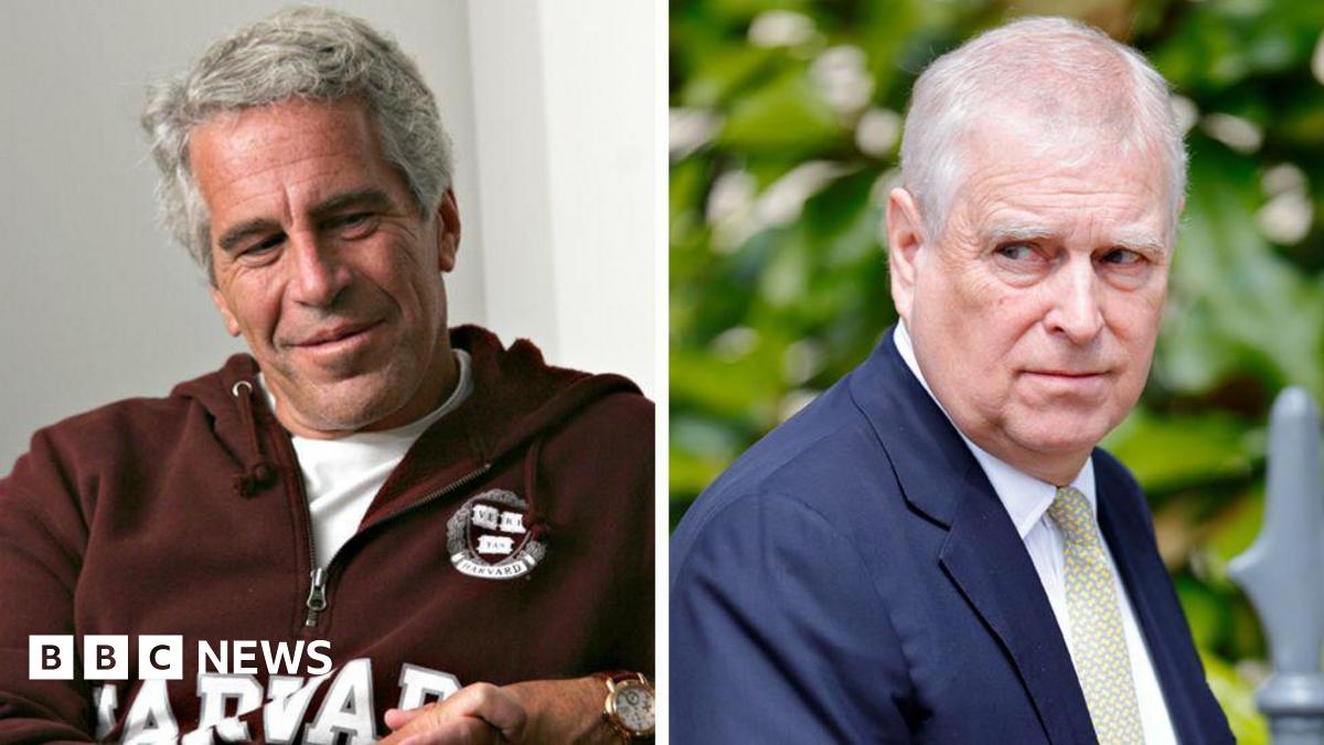 Jeffrey Epstein in a photo next to one of Andrew Mountbatten-Windsor