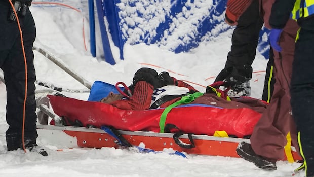 Canada's Mark McMorris stretchered off hill after fall in pre-Olympic snowboard training