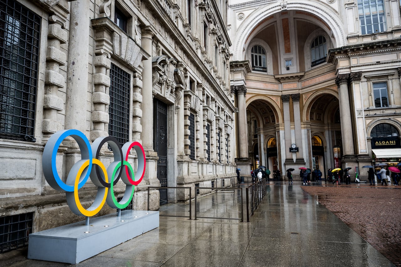 A square outside a building.