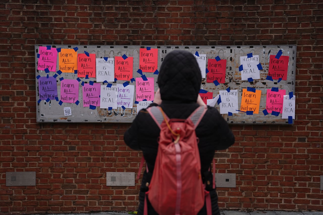 A person is shown from the back taking a photograph 