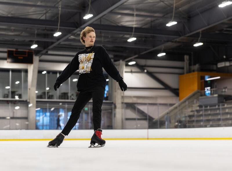 Ilia Malinin skates during