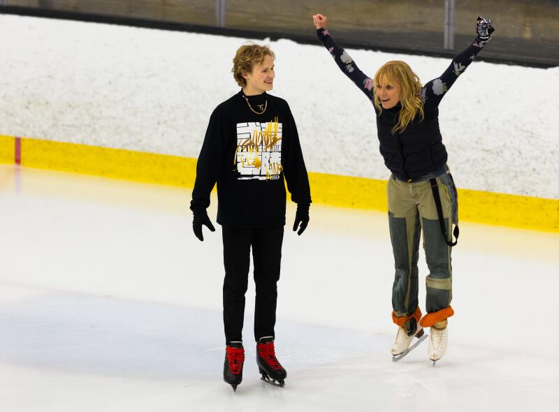 Choreographer Shae-Lynn Bourne, coaches Ilia Malinin as he trains at Great Park Ice.