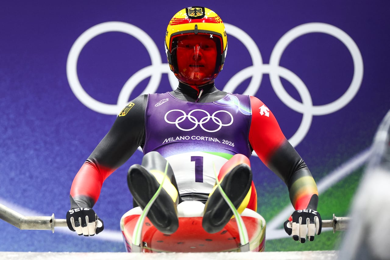 A luger at the start.