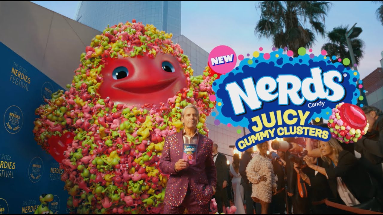 NERDS Juicy Gummy Clusters Big Game Commercial ft. Andy Cohen | Official :30 | 2026 - YouTube
