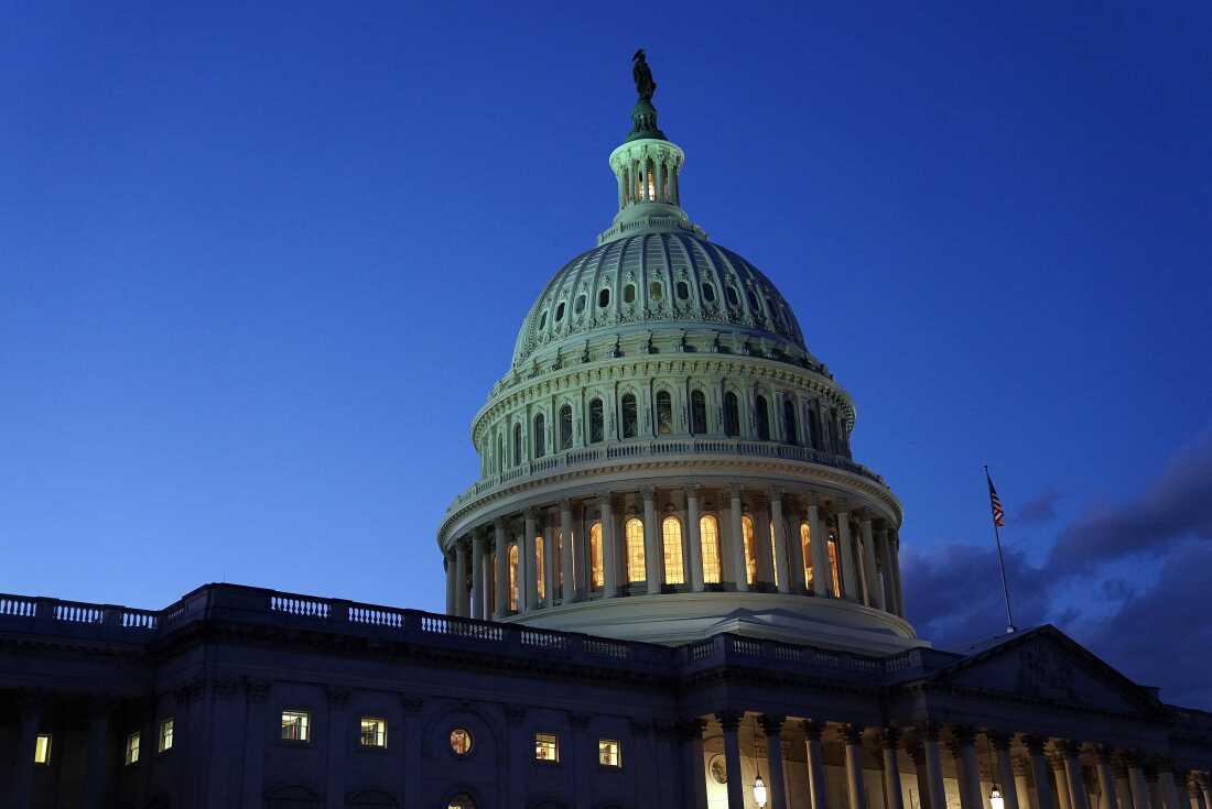 The sun sets over the U.S. Capitol Building on Jan. 5, 2023 in Washington, D.C.