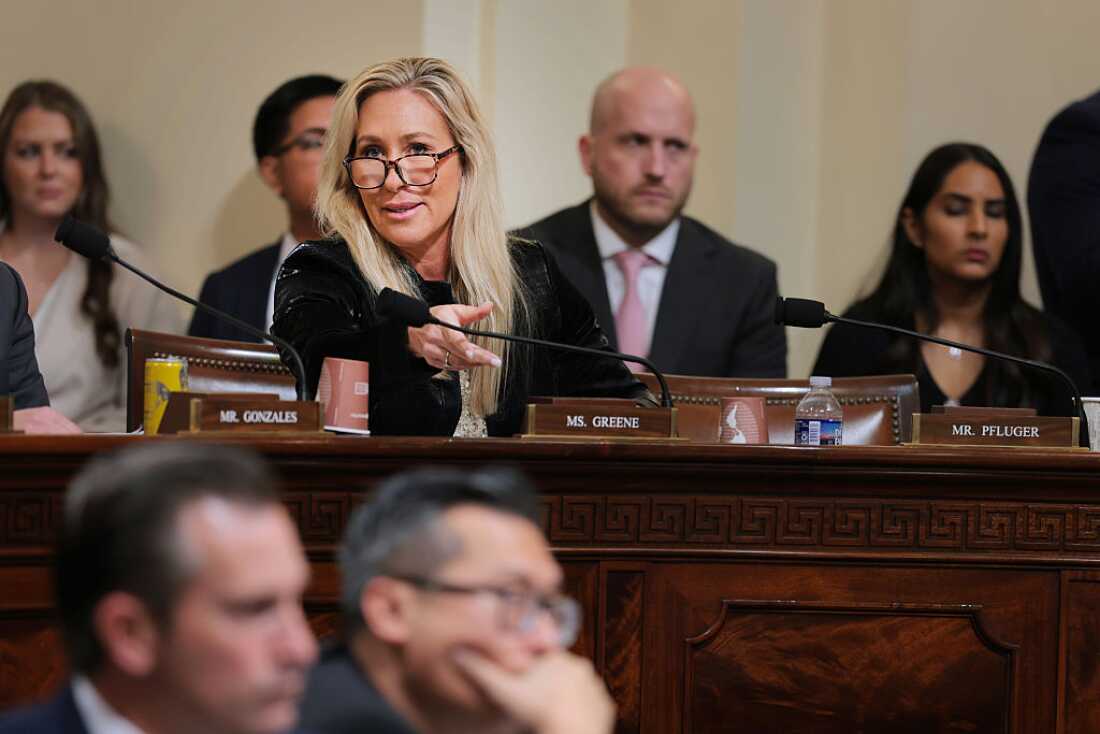 Rep. Marjorie Taylor Greene, R-Ga., speaks during a hearing with the House Committee on Homeland Security on Capitol Hill on Dec. 11, 2025. Greene has retired, leaving her seat open for a special election.