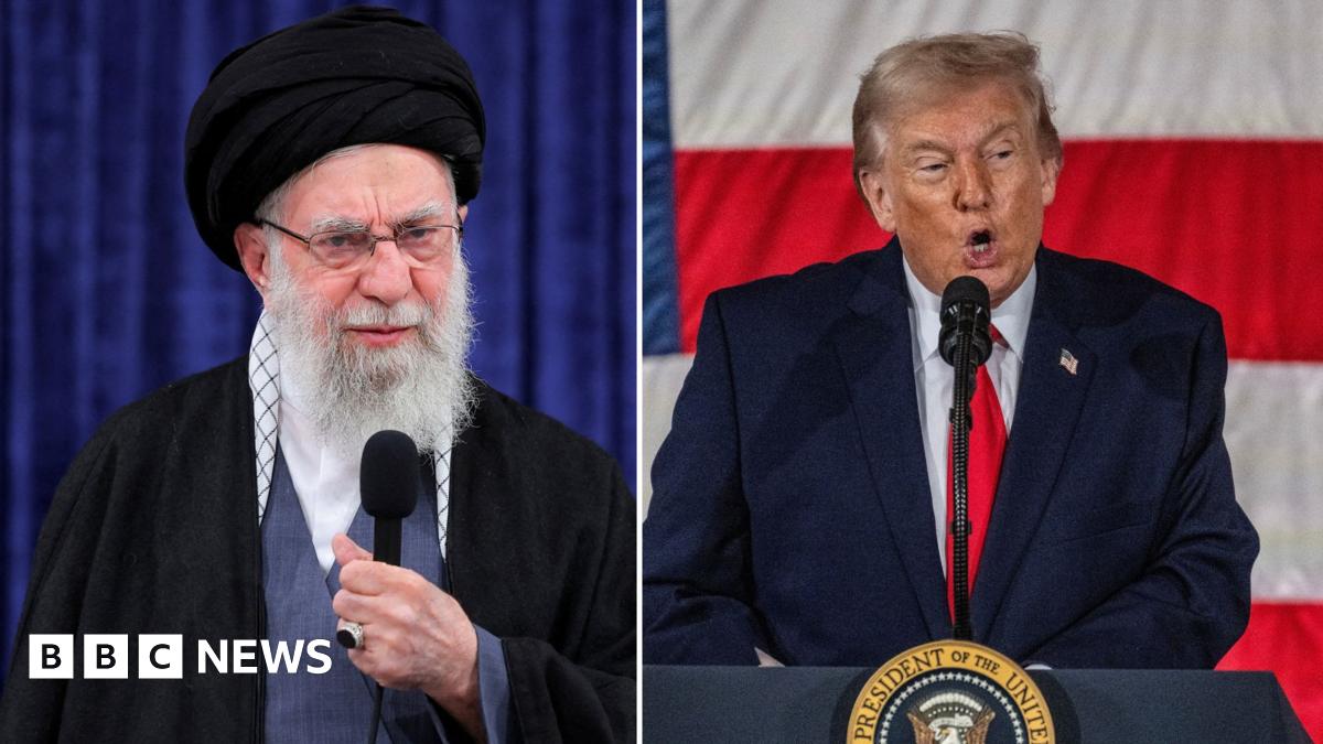 Composite of Ayatollah Ali Khamenei and Donald Trump