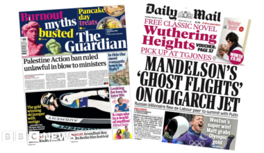 'Palestine Action ban ruled unlawful' and 'Matt grabs Olympic gold' - BBC