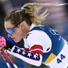 USA's Jessie Diggins takes the start of the women's cross-country skiing 10km interval start free event of the Milano Cortina 2026 Winter Olympic Games at Tesero Cross-Country Skiing Stadium in Lago di Tesero (Val di Fiemme), on February 12, 2026.