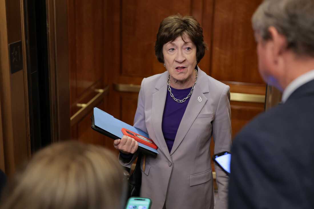 Senator Susan Collins enters the U.S. Capitol on January 27.
