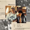 This collage shows photos of Jeffrey Epstein and Ghislaine Maxwell on a plane, as well as black-and-white photos of students playing in an orchestra and a girl near a cabin. There are also fragments of documents showing over $350,000 in donations from Epstein to the Interlochen Center for the Arts.