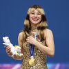 Team USA's Alysa Liu celebrates after winning gold in the women's event on Thursday.