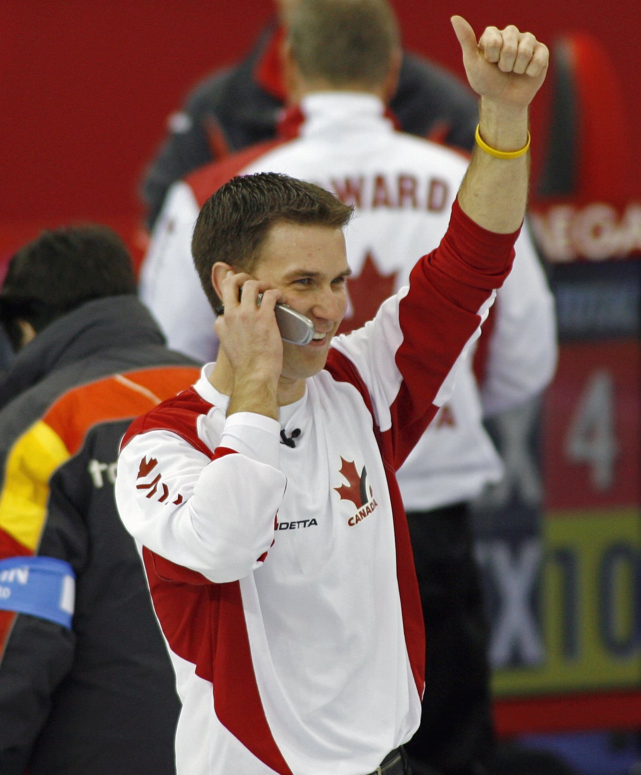 A man talking on a cell phone.