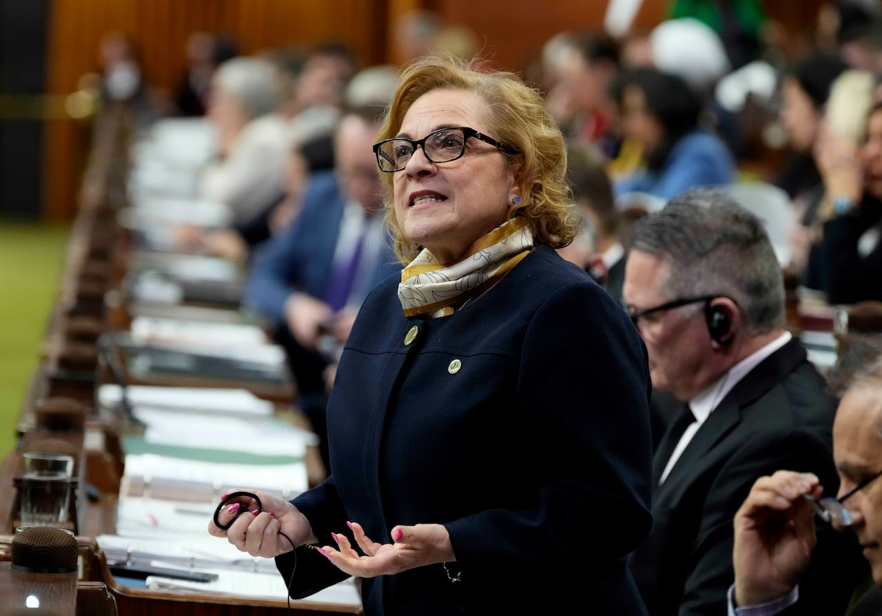 Minister of Immigration, Refugees and Citizenship Lena Metlege Diab rises during Question Period in the House of Commons on Parliament Hill in Ottawa on Monday, Feb. 23, 2026