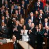 Members of Congress stand up and applaud as President Donald Trump delivers the State of the Union address in Washington, D.C., on Feb. 24.