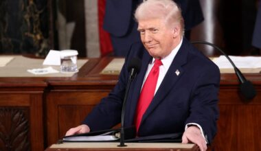 Supreme Court justices stone-faced in front row as Trump calls their tariff ruling ‘unfortunate’