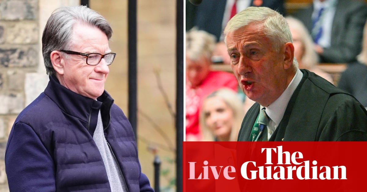Commons speaker says he tipped off police before Mandelson was arrested – UK politics live | Politics