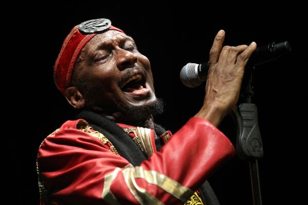 Jamaican musician, singer and actor Jimmy Cliff performs during the Timbre Rock and Roots concert on Friday March 22, 2013 in Singapore. (AP Photo/Wong Maye-E, File)