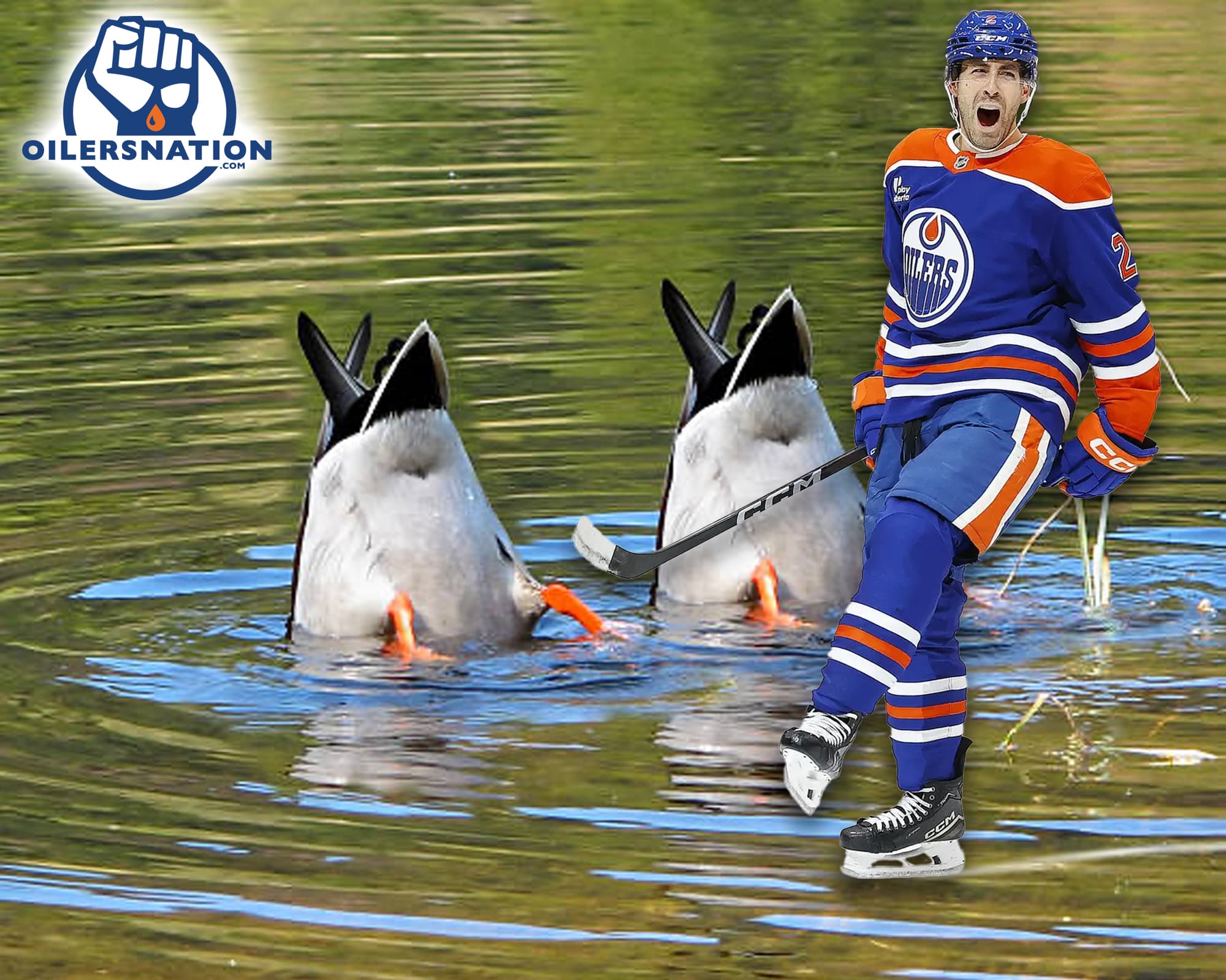 GDB 59 Anaheim Ducks Edmonton Oilers Evan Bouchard photoshop