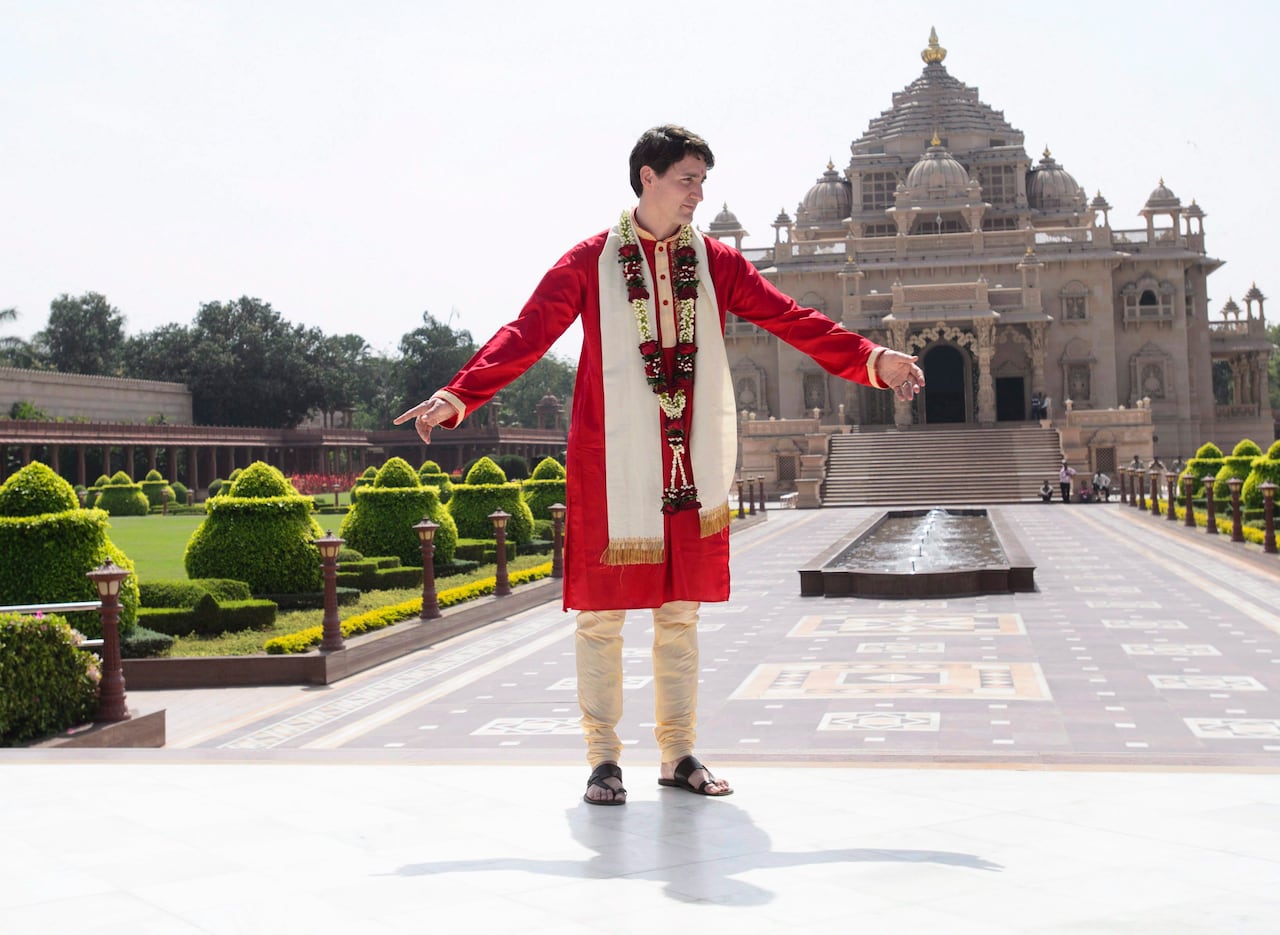 Prime Minister Justin Trudeau visits Swaminarayan Akshardham Temple in Ahmedabad, India on Monday, Feb. 19, 2018.