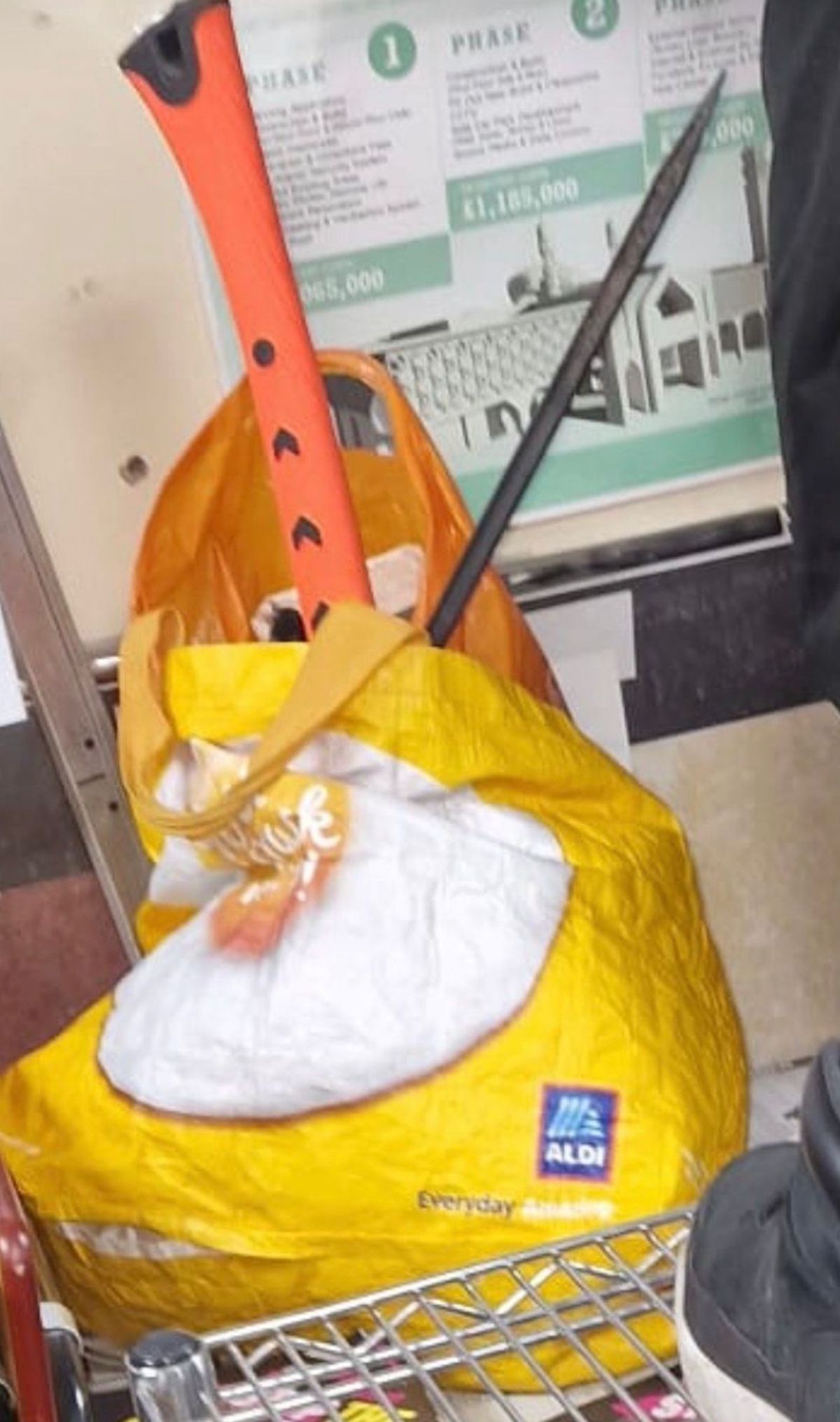 The bag of weapons taken into the Manchester Central Mosque