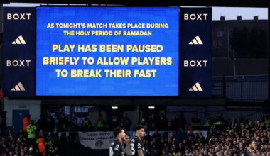 Leeds United fans boo and whistle as play halted for Muslim players in Man City match