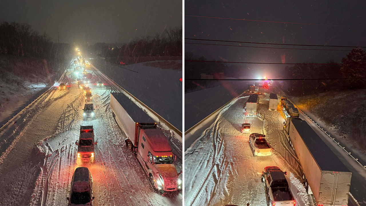 An estimated 100 vehicles are stranded on I-85 in Kannapolis.