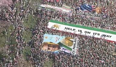 Massive crowd gathers for Iranian 'Global Day of Action' protest in downtown Los Angeles