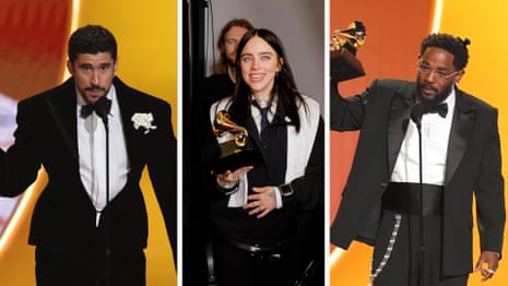 Grammy awards 2026: Bad Bunny and Kendrick Lamar win big as musicians take aim at ICE – video