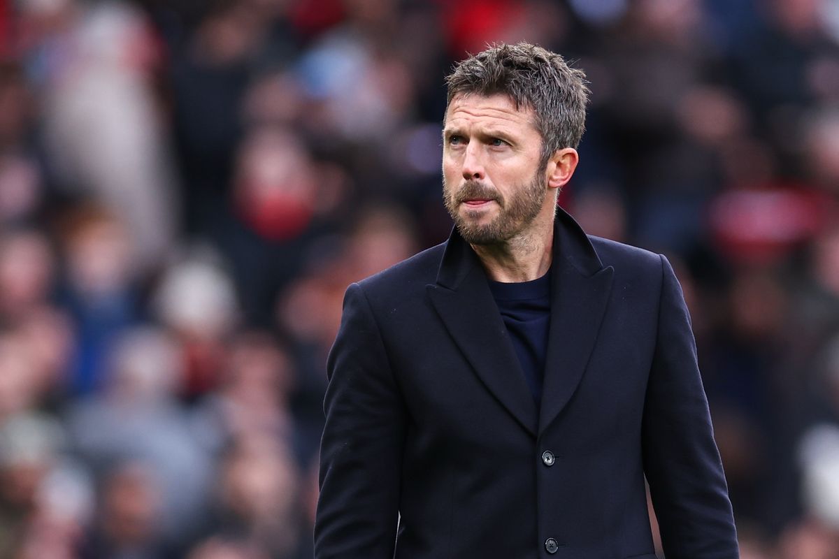 Manchester United head coach / manager Michael Carrick during the Premier League match between Manchester United and Manchester City at Old Trafford