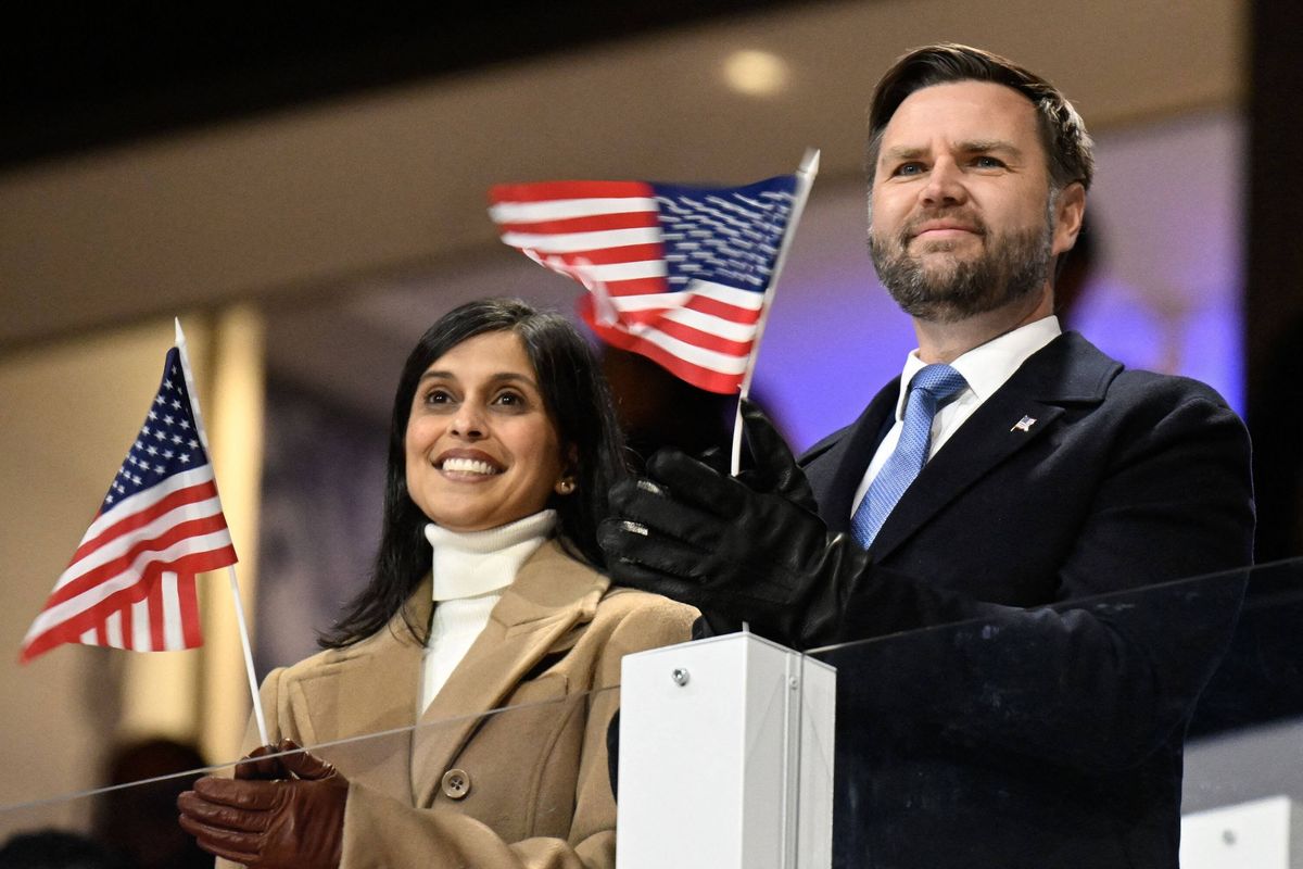 JD Vance and wife Usha Winter Olympics ceremony