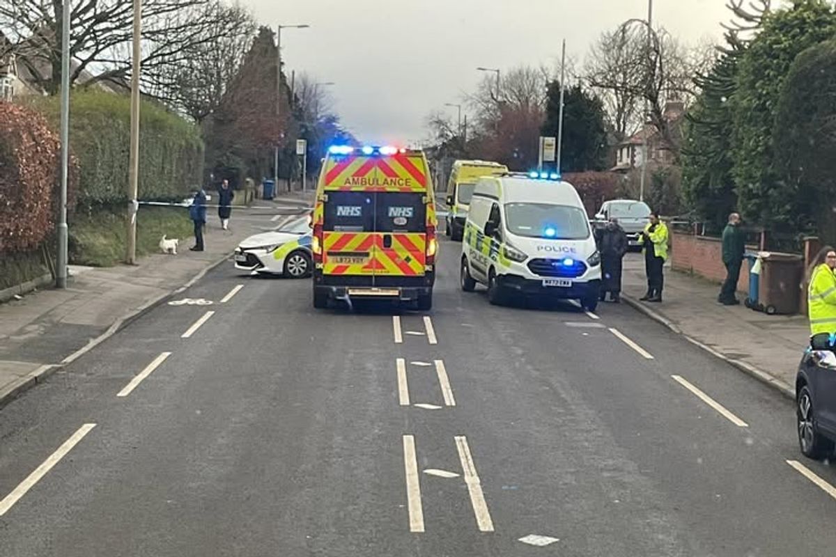 Rochdale Road was taped off by police