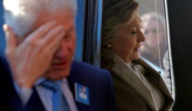 U.S. Democratic presidential nominee Hillary Clinton gets into her vehicle after she and her husband, former U.S. Presiden...