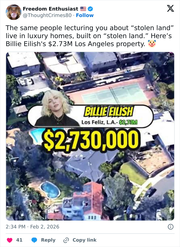 Aerial view of Billie Eilish’s $2.73M Los Angeles property highlighting her lavish lifestyle controversy.
