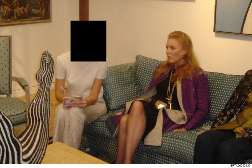 Sarah Ferguson is seen in this image released by the US Department of Justice on December 19, 2025, as part of a trove of documents from its investigations into the late financier Jeffrey Epstein.