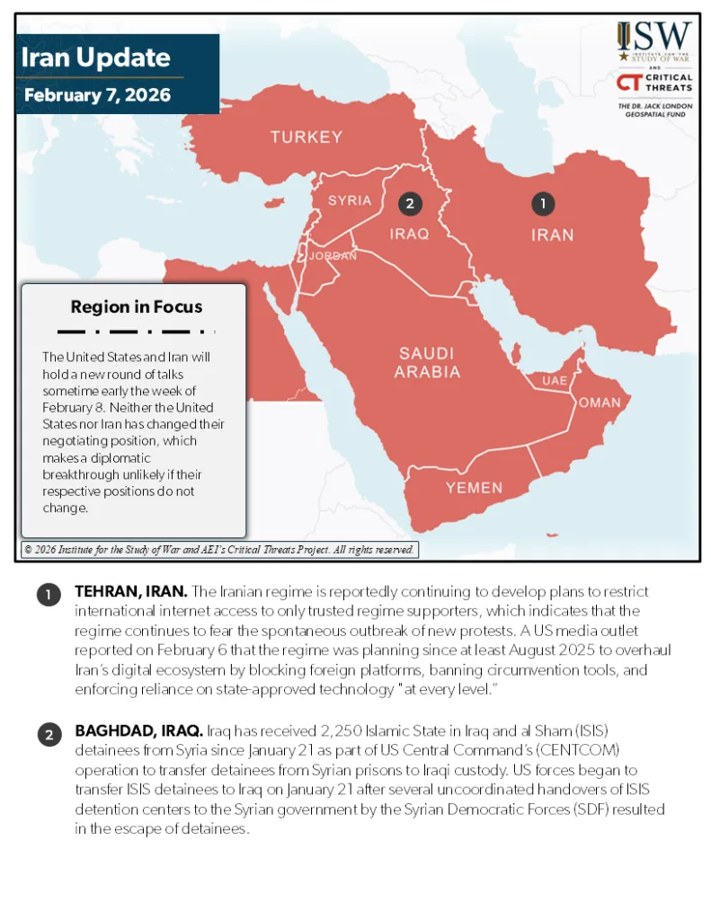 Iran Update, February 7, 2026